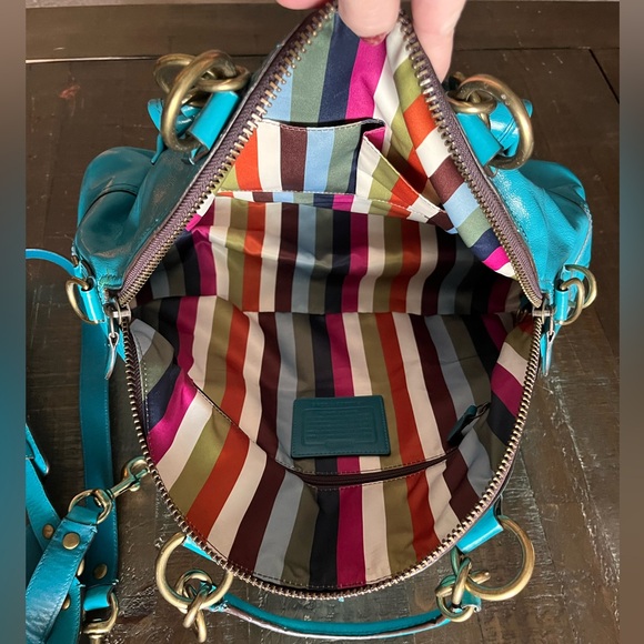 COACH Limited Edition FRANCINE TURQUOISE LEGACY TOTE BAG - Picture 5 of 15